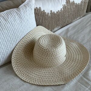 Calvin Klein Cream Wide-Brim Hat